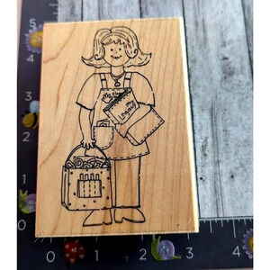 JRL Design The Stamp Lady S454 Craft Rubber Stamp Wood #B110